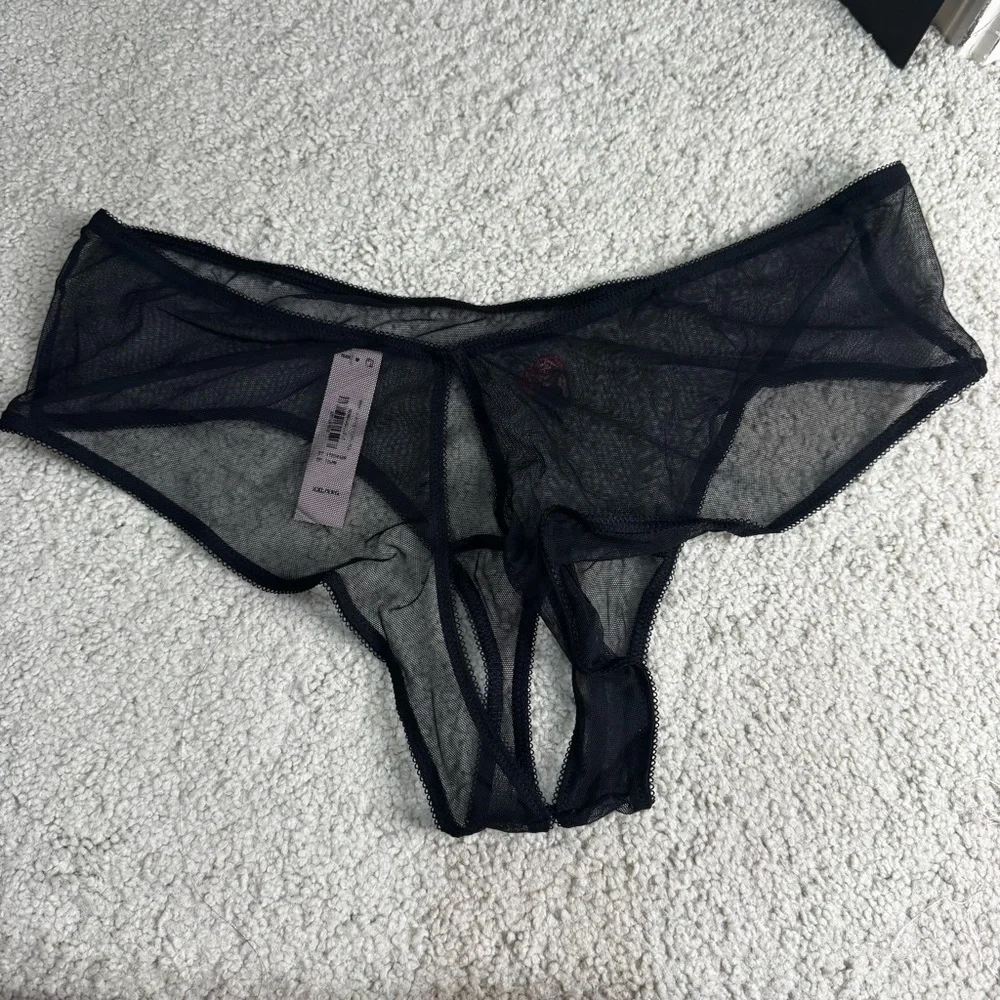 NWT Victoria's Secret Panty Crotchless Mesh Cheeky Size XXL